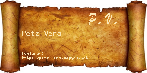 Petz Vera névjegykártya